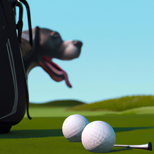 dog on a golf course